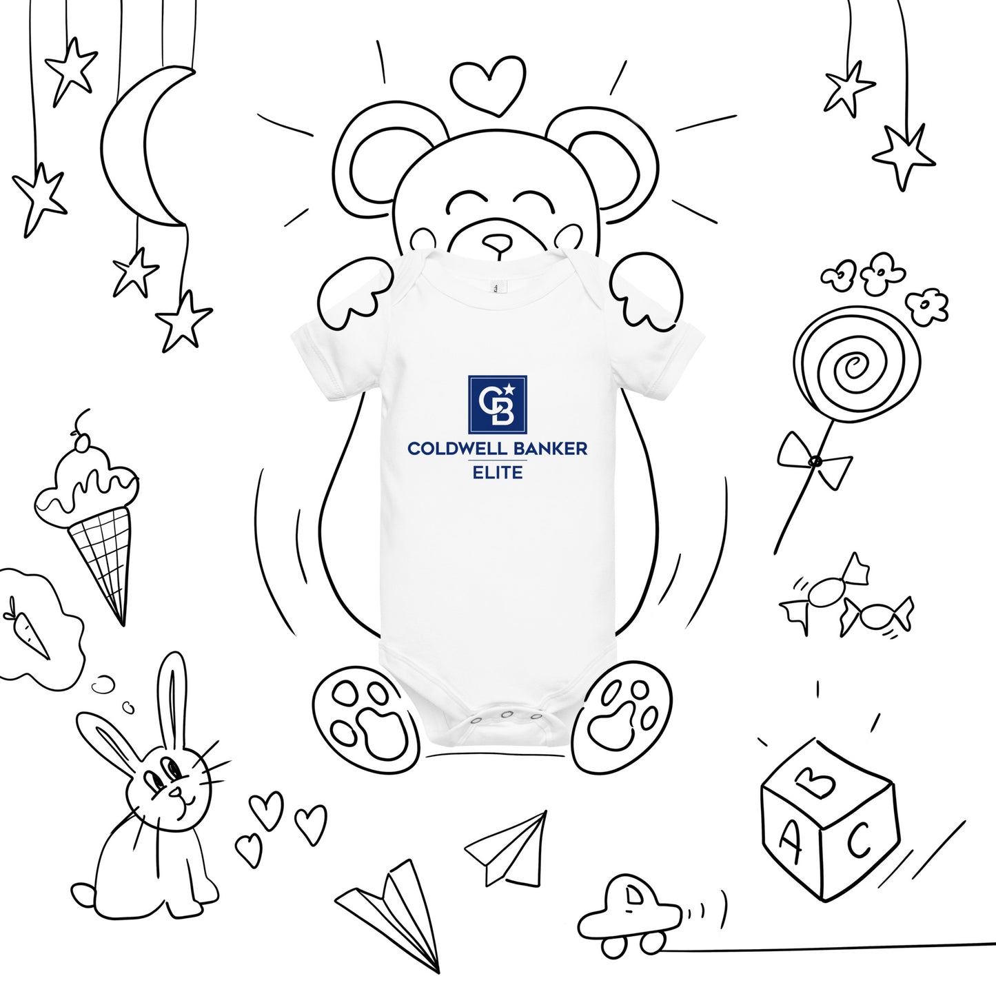 CBE Framed Logo Baby short sleeve one piece