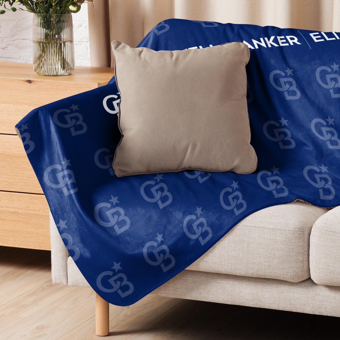 CBE Monogram Logo Sherpa blanket