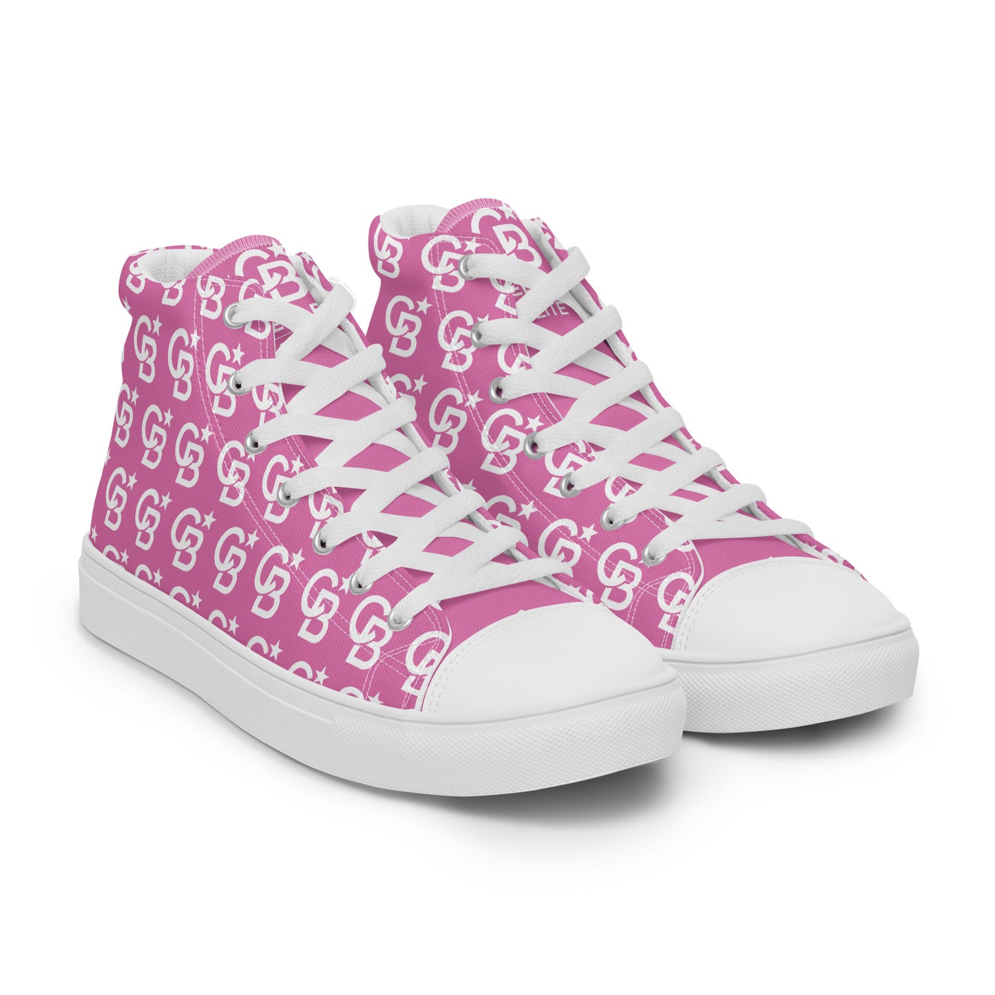 Pink CBE Monogram Logo Women’s high top canvas shoes
