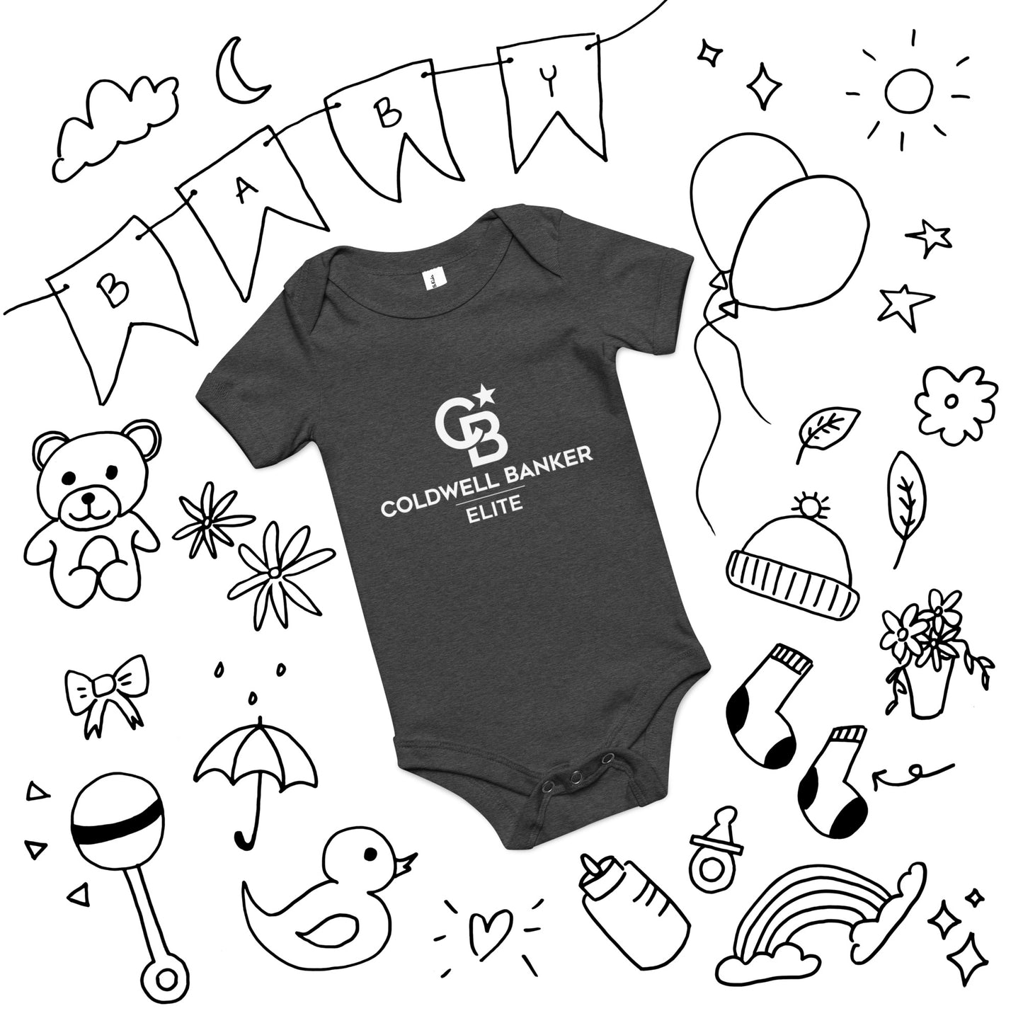 CBE Monogram Logo Baby short sleeve one piece