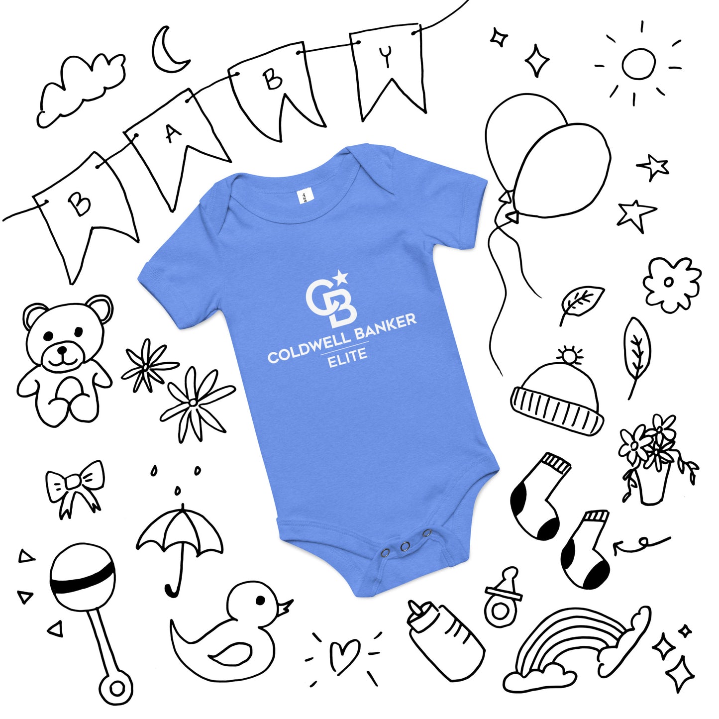 CBE Monogram Logo Baby short sleeve one piece