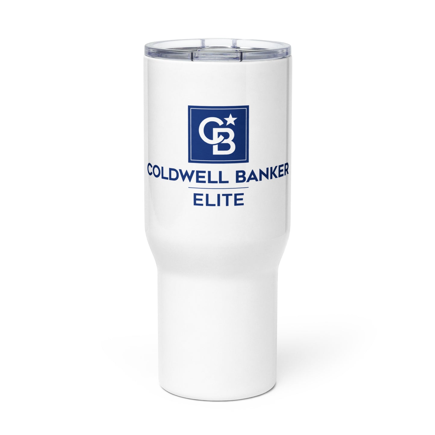 CBE Framed Logo Travel mug with a handle