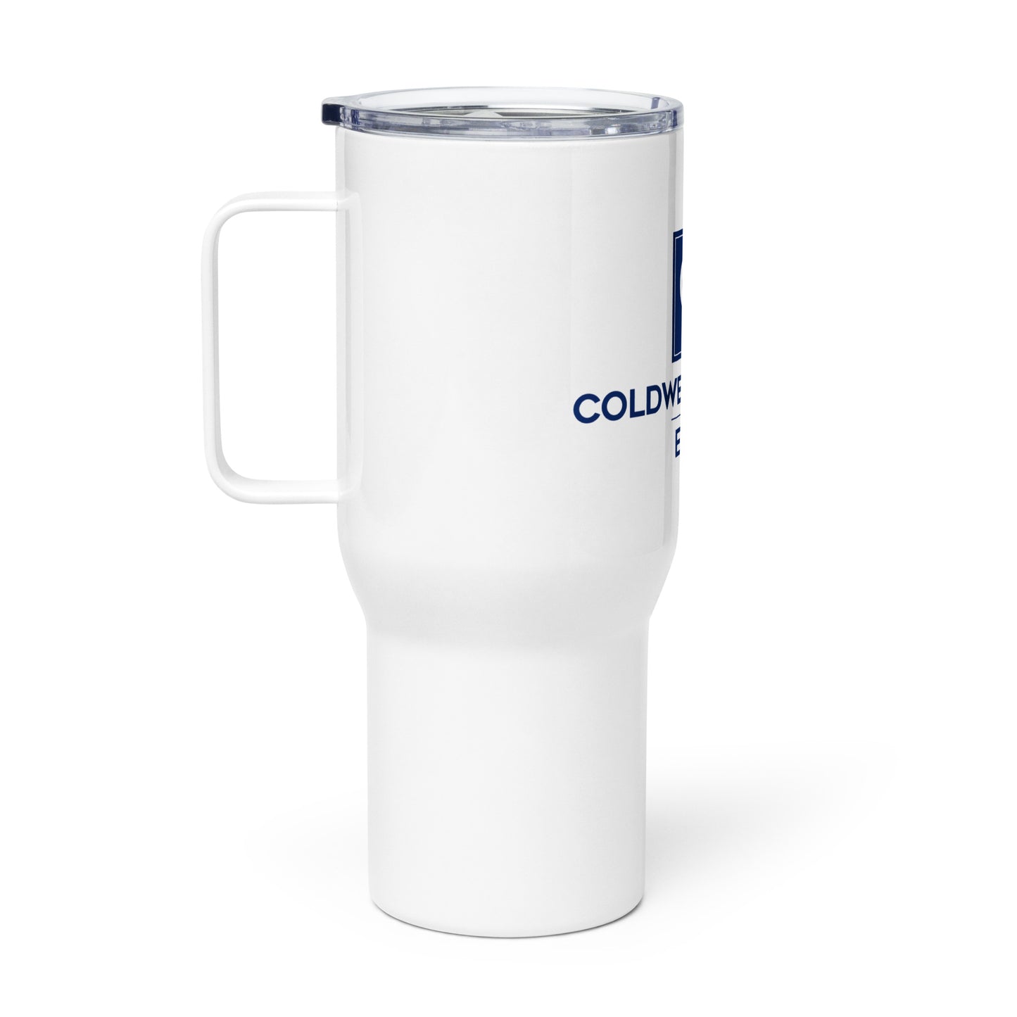 CBE Framed Logo Travel mug with a handle